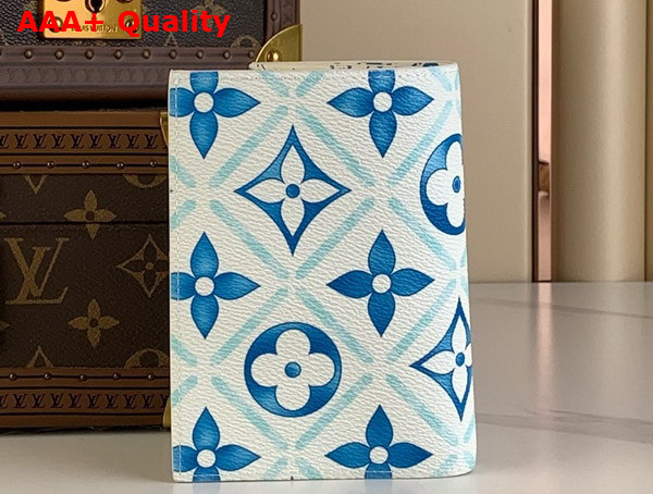 Louis Vuitton Passport Cover Lagoon Bluel Monogram Tiles Coated Canvas Replica