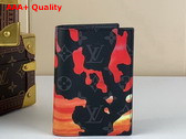 Louis Vuitton Passport Cover Red and Orange Sunset Monogram Eclipse Coated Canvas M81850 Replica