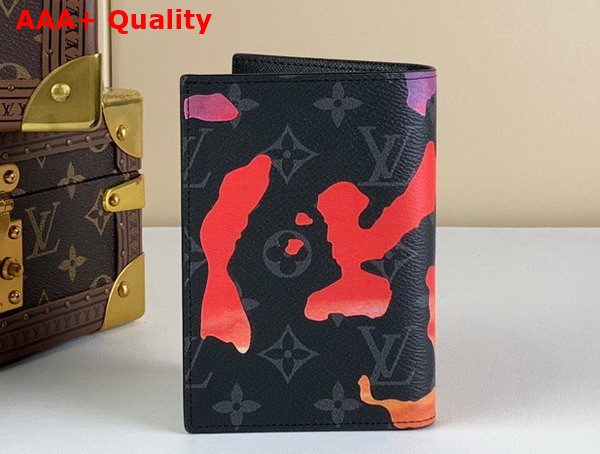 Louis Vuitton Passport Cover Red and Orange Sunset Monogram Eclipse Coated Canvas M81850 Replica