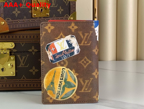 Louis Vuitton Passport Cover in Monogram Coated Canvas Printed with Vintage Hotel Labels M83519 Replica