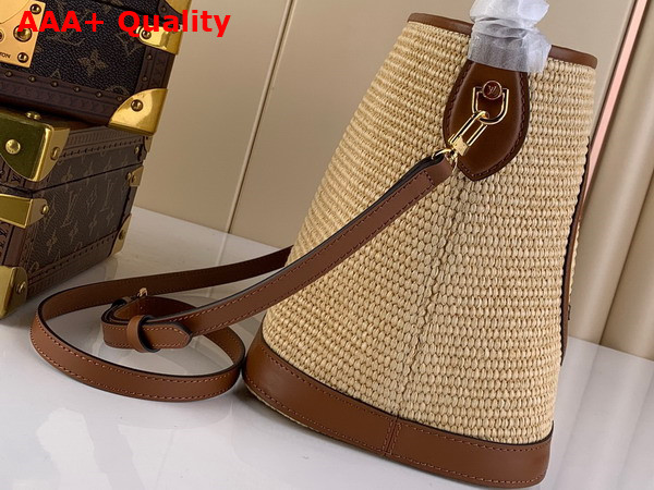 Louis Vuitton Petit Bucket Caramel Knitted Raffia M59962 Replica