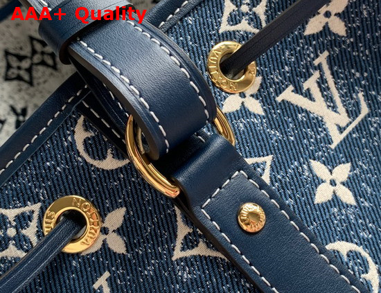 Louis Vuitton Petit Noe Bucket Bag in Navy Blue Denim Jacquard Textile M59606 Replica