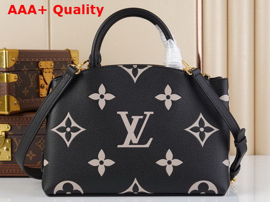 Louis Vuitton Petit Palais Bicolor Monogram Empreinte Leather in Black Beige M58913 Replica