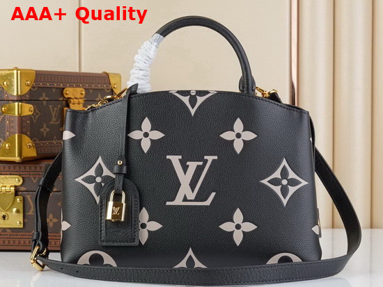 Louis Vuitton Petit Palais Bicolor Monogram Empreinte Leather in Black Beige M58913 Replica