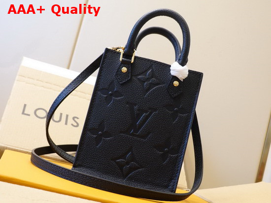 Louis Vuitton Petit Sac Plat Black Monogram Empreinte Leather M80478 Replica