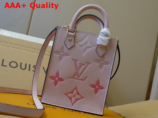 Louis Vuitton Petit Sac Plat Bouton de Rose Pink Monogram Empreinte Leather Replica