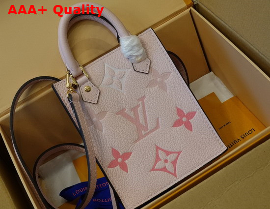 Louis Vuitton Petit Sac Plat Bouton de Rose Pink Monogram Empreinte Leather Replica