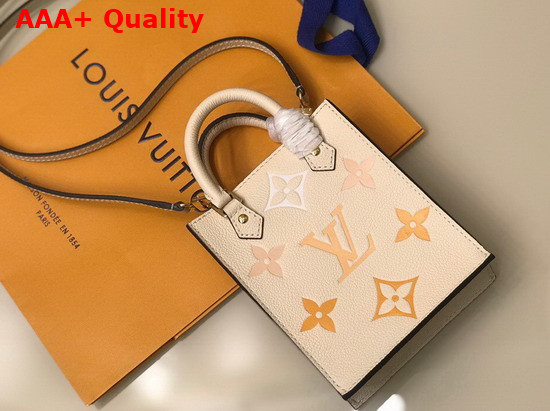 Louis Vuitton Petit Sac Plat Cream Saffron Monogram Empreinte Embossed Supple Grained Cowhide Leather M80449 Replica