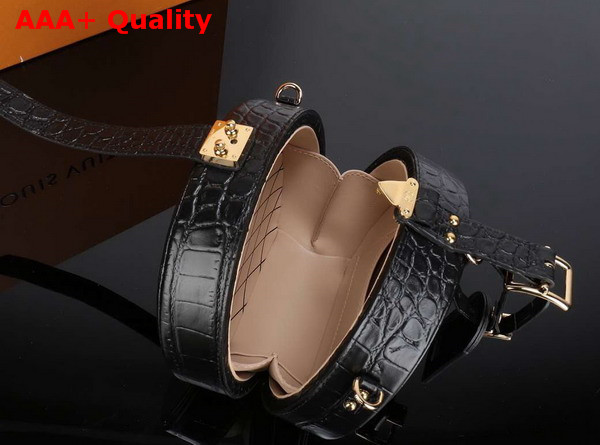 Louis Vuitton Petite Boite Chapeau Black Crocodilian Leather Replica