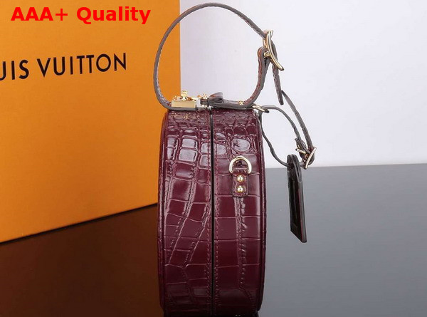 Louis Vuitton Petite Boite Chapeau Burgundy Crocodilian Leather Replica