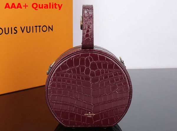 Louis Vuitton Petite Boite Chapeau Burgundy Crocodilian Leather Replica