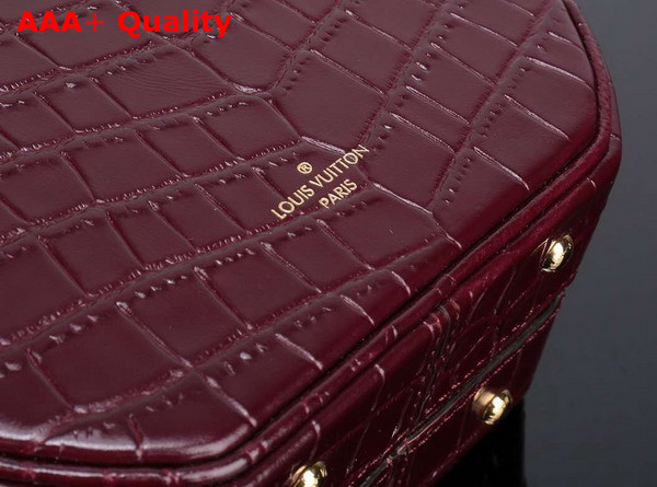 Louis Vuitton Petite Boite Chapeau Burgundy Crocodilian Leather Replica