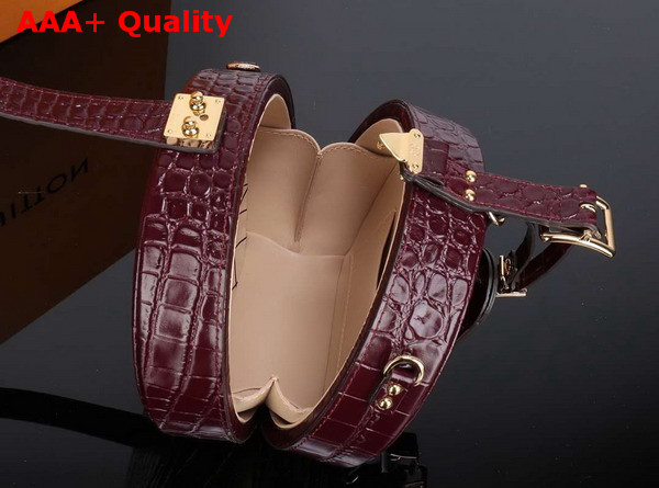 Louis Vuitton Petite Boite Chapeau Burgundy Crocodilian Leather Replica