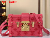 Louis Vuitton Petite Malle Handbag Fluo Pink Tufted Grained Calfskin Leather M20745 Replica