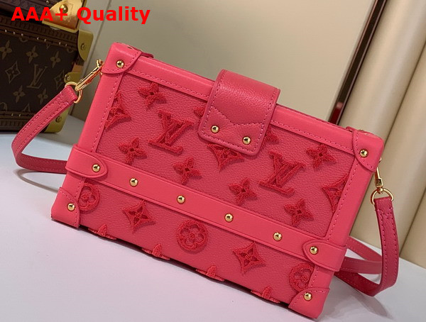 Louis Vuitton Petite Malle Handbag Fluo Pink Tufted Grained Calfskin Leather M20745 Replica