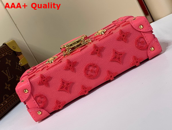 Louis Vuitton Petite Malle Handbag Fluo Pink Tufted Grained Calfskin Leather M20745 Replica