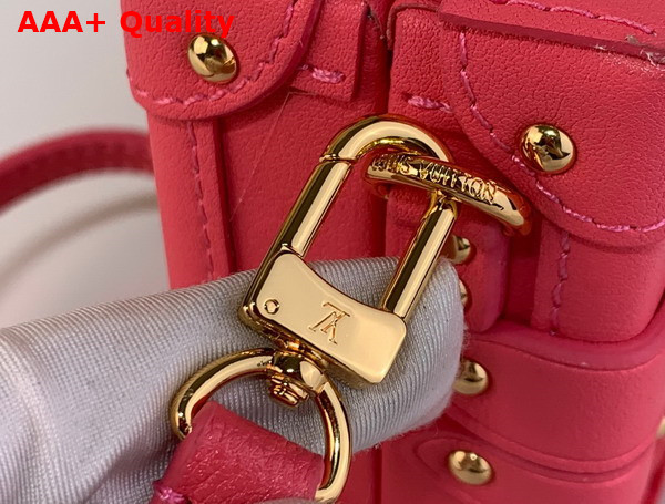 Louis Vuitton Petite Malle Handbag Fluo Pink Tufted Grained Calfskin Leather M20745 Replica