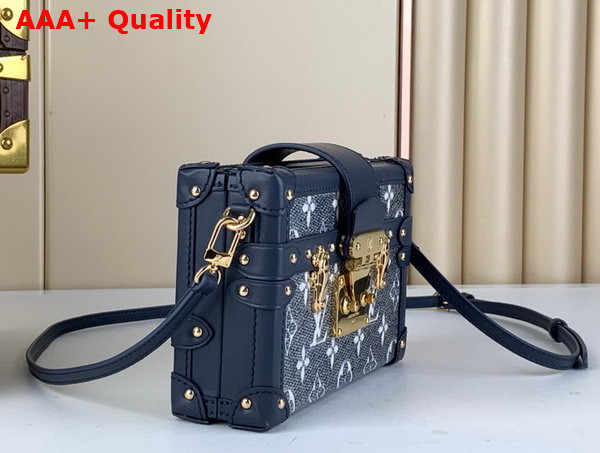 Louis Vuitton Petite Malle Handbag in Blue Monoglam Coated Canvas Replica