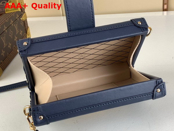 Louis Vuitton Petite Malle Handbag in Blue Monoglam Coated Canvas Replica