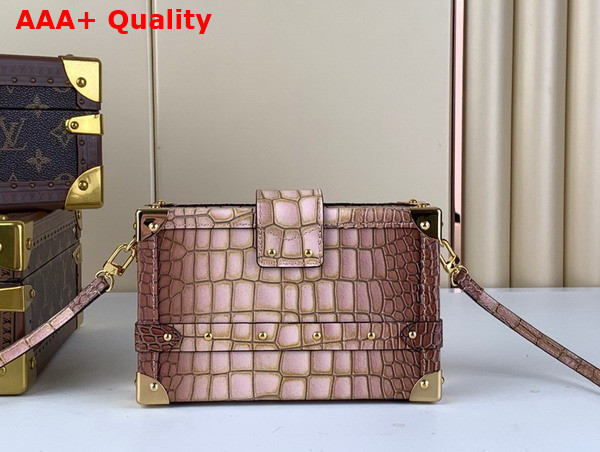 Louis Vuitton Petite Malle Handbag in Golden Hour Brilliant Alligator Leather N81976 Replica