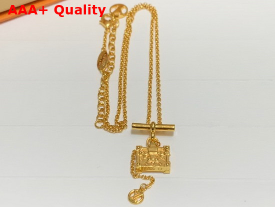 Louis Vuitton Petite Malle Necklace Gold Color Hardware M00568 Replica