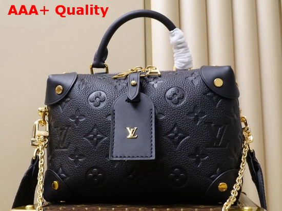 Louis Vuitton Petite Malle Souple Black Monogram Empreinte Leather M45393 Replica