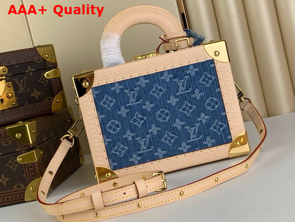 Louis Vuitton Petite Valise Denim Bleu Monogram Denim Canvas with Natural Cowhide Leather M24161 Replica