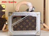 Louis Vuitton Petite Valise Monogram Coated Canvas with Silver Cowhide Leather Trim Replica