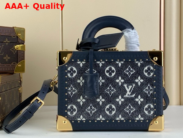 Louis Vuitton Petite Valise Navy Blue Shiny Monogram Pattern M10201 Replica