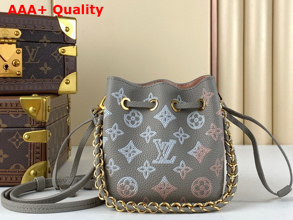 Louis Vuitton Pico Bella Bucket Bag in Gray Mahina Perforated Calf Leather M82731 Replica