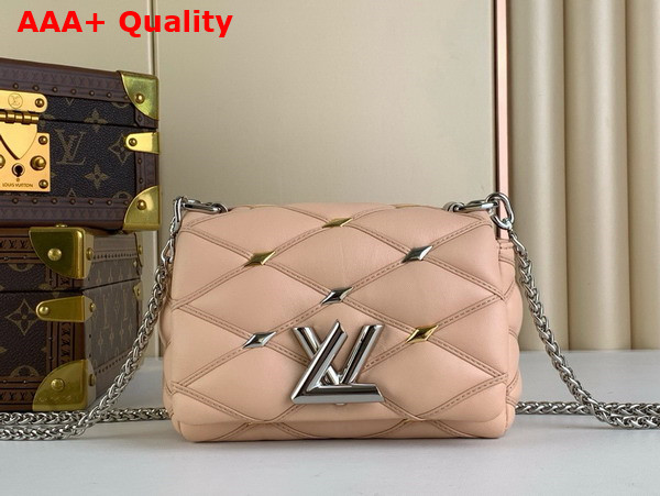 Louis Vuitton Pico Go 14 Bag in Beige Quilted Lambskin in the Distinctive Malletage Pattern Replica