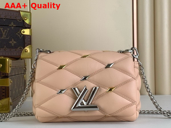 Louis Vuitton Pico Go 14 Bag in Beige Quilted Lambskin in the Distinctive Malletage Pattern Replica