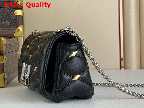 Louis Vuitton Pico Go 14 Bag in Black Quilted Lambskin in the Distinctive Malletage Pattern M24246 Replica