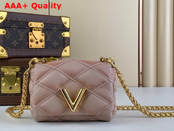 Louis Vuitton Pico Go 14 Handbag in Beige and Pink Quilted Lambskin M82752 Replica