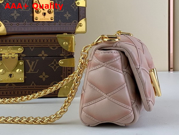 Louis Vuitton Pico Go 14 Handbag in Beige and Pink Quilted Lambskin M82752 Replica