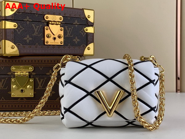 Louis Vuitton Pico Go 14 Handbag in Black and White Quilted Lambskin M23762 Replica