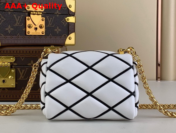 Louis Vuitton Pico Go 14 Handbag in Black and White Quilted Lambskin M23762 Replica