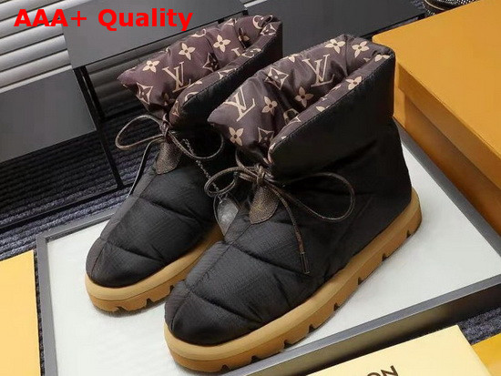 Louis Vuitton Pillow Comfort Ankle Boot Black Nylon Down Interior 1A8T3F Replica