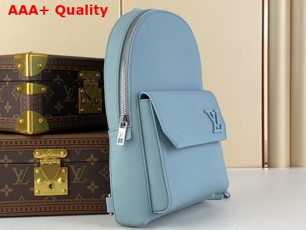 Louis Vuitton Pilot Slingbag in Cloud Blue Cowhide Leather Replica