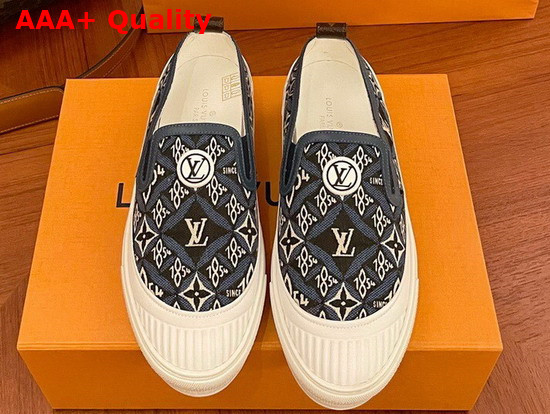 Louis Vuitton Playtime Slip On Sneaker in Blue Since 1854 Jacquard Canvas Replica