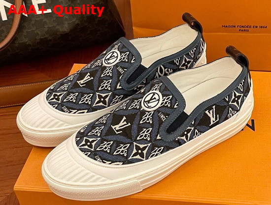 Louis Vuitton Playtime Slip On Sneaker in Blue Since 1854 Jacquard Canvas Replica