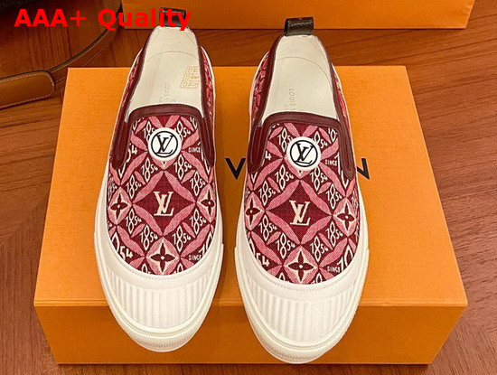 Louis Vuitton Playtime Slip On Sneaker in Bordeaux Since 1854 Jacquard Canvas Replica