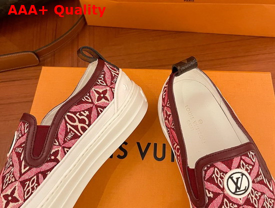 Louis Vuitton Playtime Slip On Sneaker in Bordeaux Since 1854 Jacquard Canvas Replica