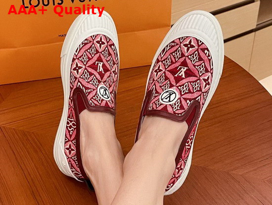 Louis Vuitton Playtime Slip On Sneaker in Bordeaux Since 1854 Jacquard Canvas Replica