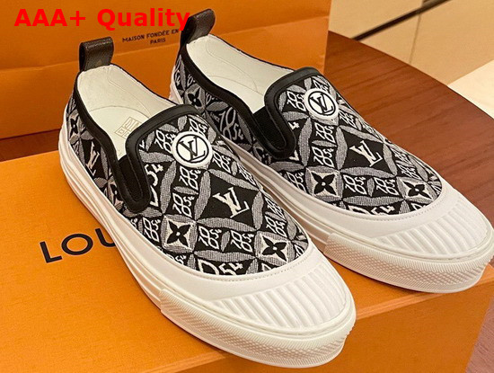 Louis Vuitton Playtime Slip On Sneaker in Gray Since 1854 Jacquard Canvas 1A8UP1 Replica