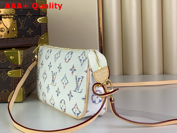 Louis Vuitton Pochette Accessoires Multicolor White Monogram Jacquard Fabric Replica