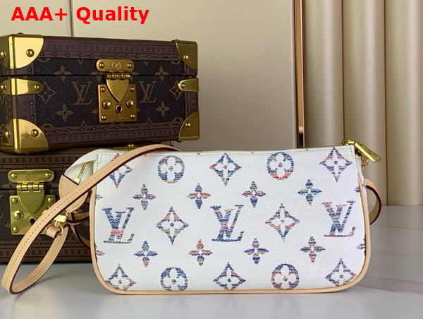 Louis Vuitton Pochette Accessoires Multicolor White Monogram Jacquard Fabric Replica