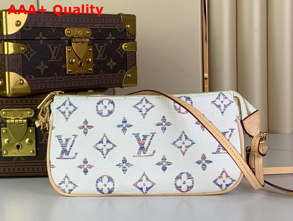 Louis Vuitton Pochette Accessoires Multicolor White Monogram Jacquard Fabric Replica