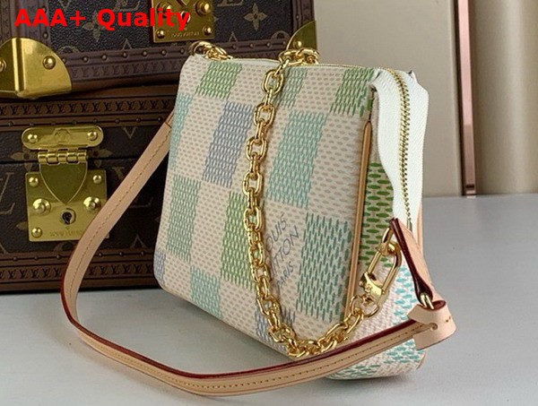 Louis Vuitton Pochette Accessoires Pistachio Green Damier Coated Canvas Replica