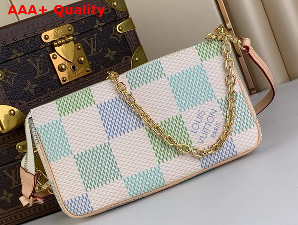 Louis Vuitton Pochette Accessoires Pistachio Green Damier Coated Canvas Replica